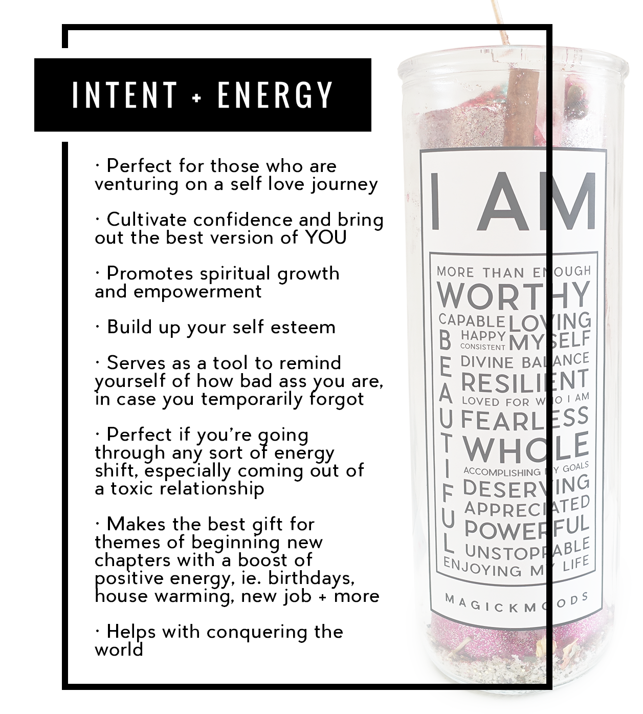 I Am Enough 7-Day Meditation Candle - PREORDER - Ships by Feb 26th, 2024