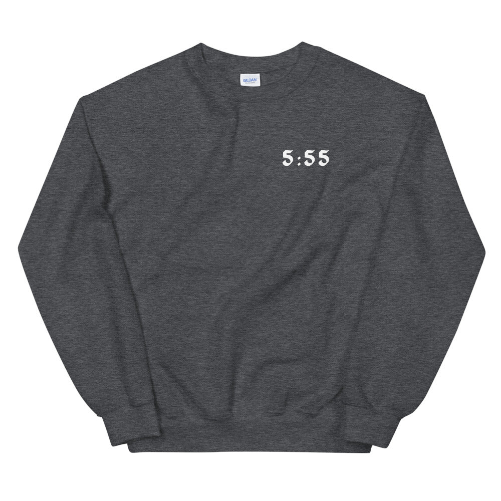 5:55 Angel Sweatshirt - Dark Heather Grey (Front+Back Design) *Ships Separately