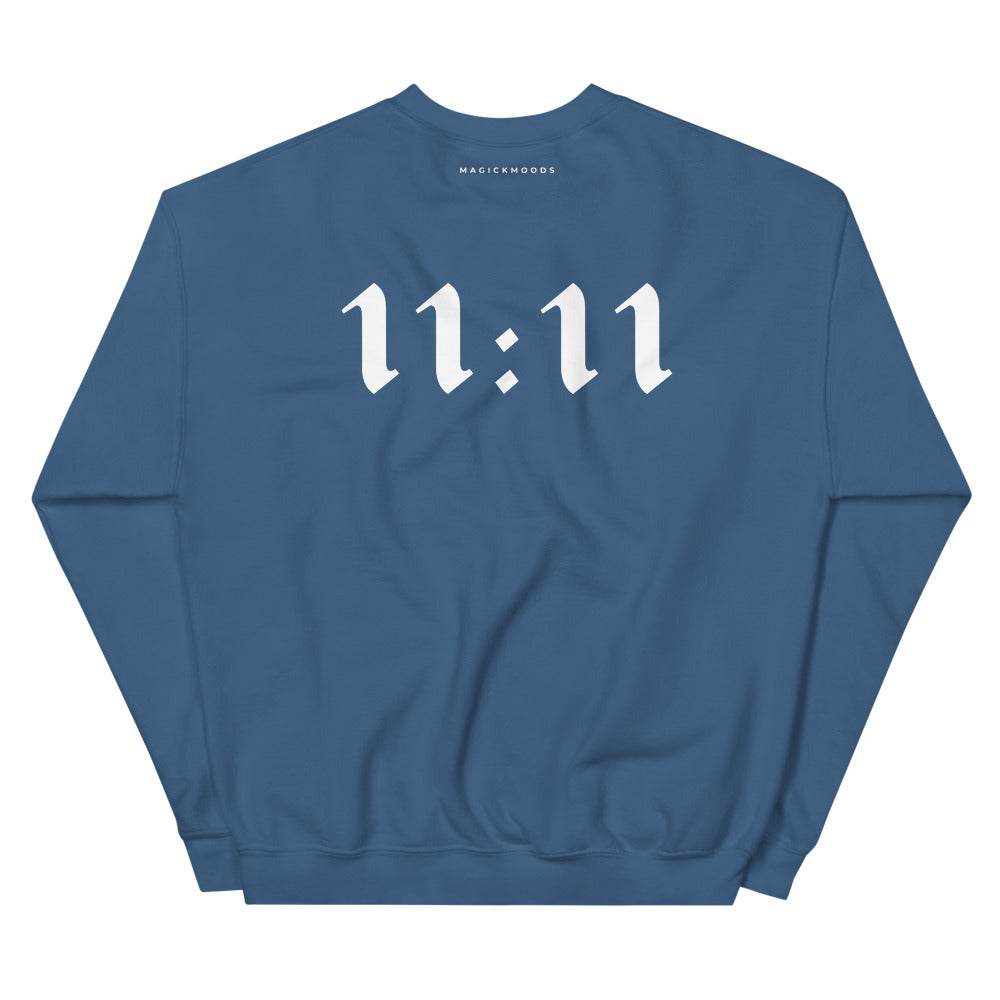11:11 Angel Sweatshirt - Steel Blue (Front+Back Design) *Ships separately