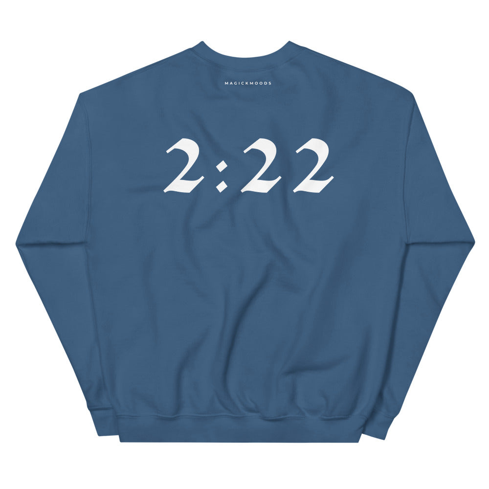 2:22 Angel Sweatshirt - Steel Blue (Front+Back Design) *Ships separately