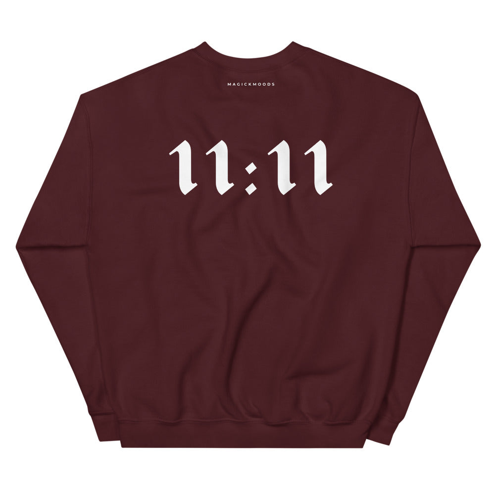 11:11 Angel Sweatshirt - Maroon (Front+Back Design) *Ships separately