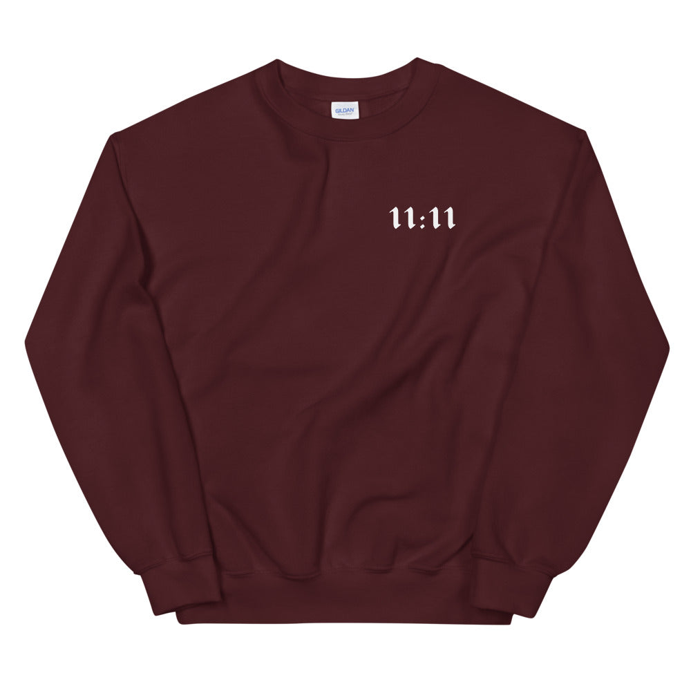 11:11 Angel Sweatshirt - Maroon (Front+Back Design) *Ships separately