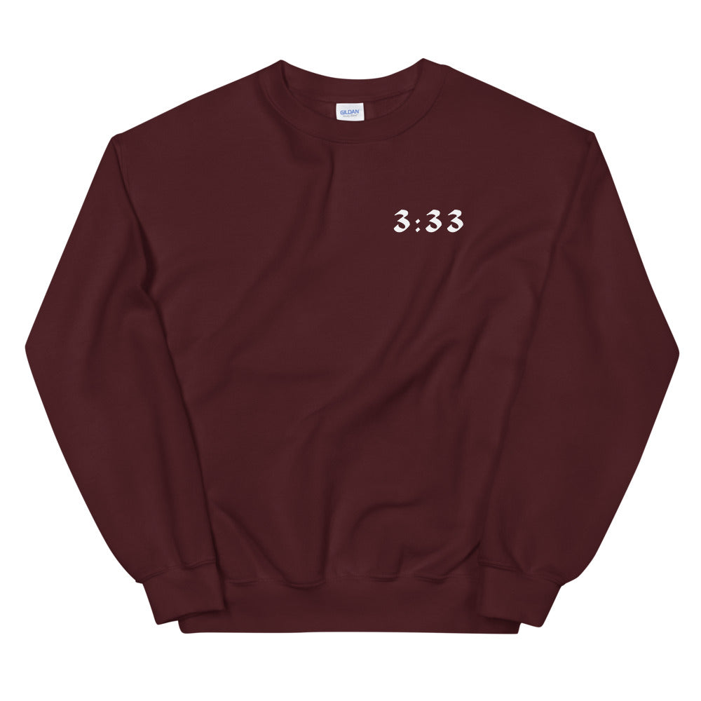 3:33 Angel Sweatshirt - Maroon (Front+Back Design) *Ships Separately