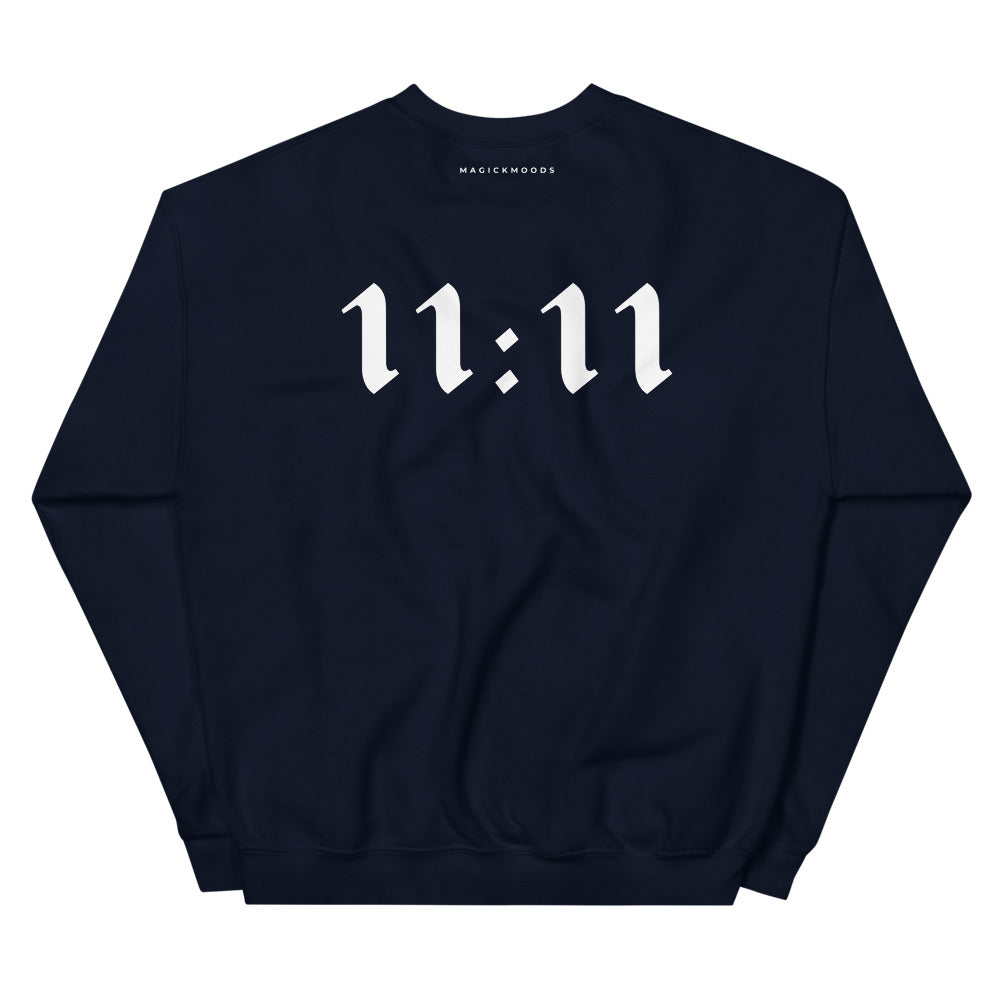 11:11 Angel Sweatshirt - Navy Blue (Front+Back Design) *Ships separately