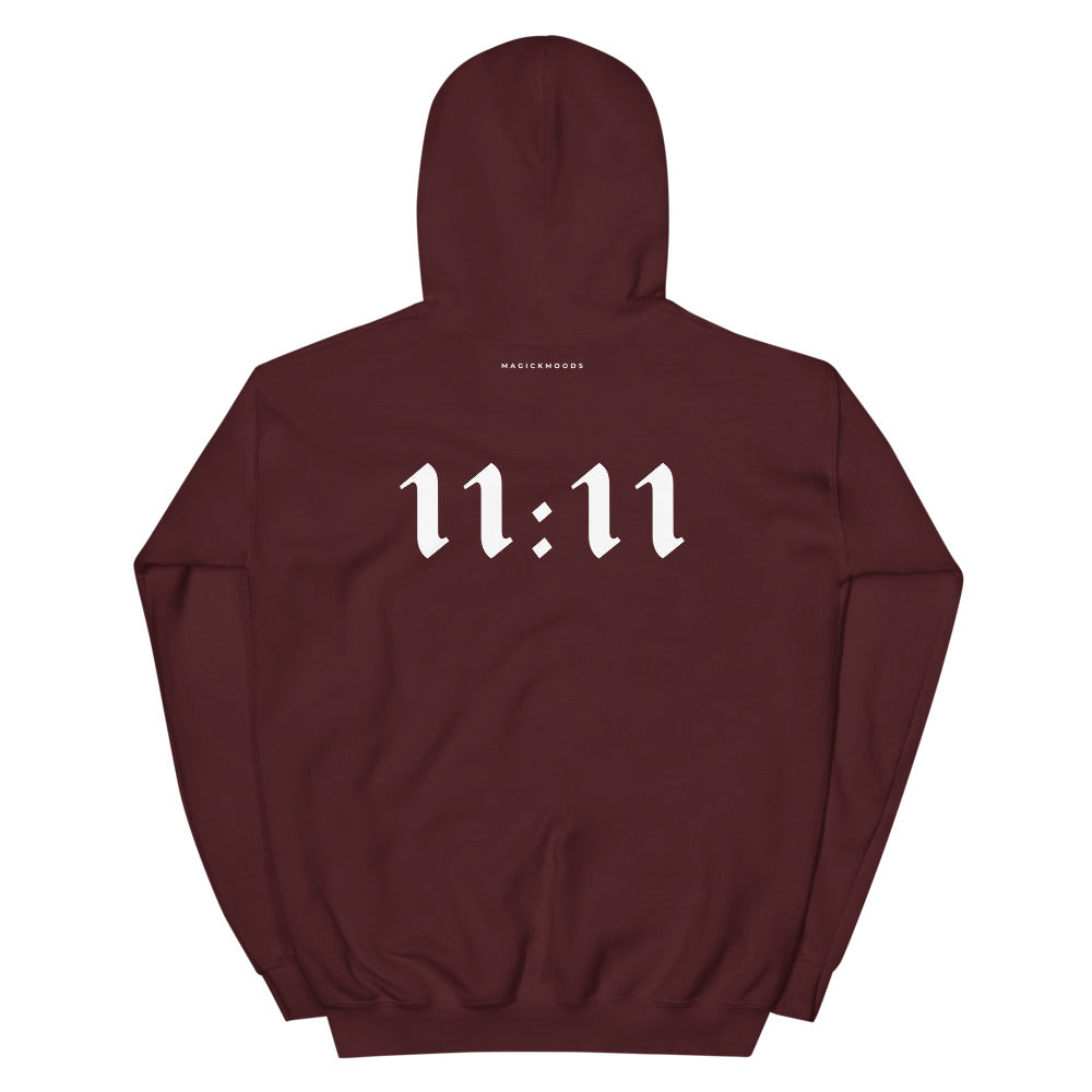 11:11 Angel Hoodie - Maroon (Front+Back Design) *Ships separately