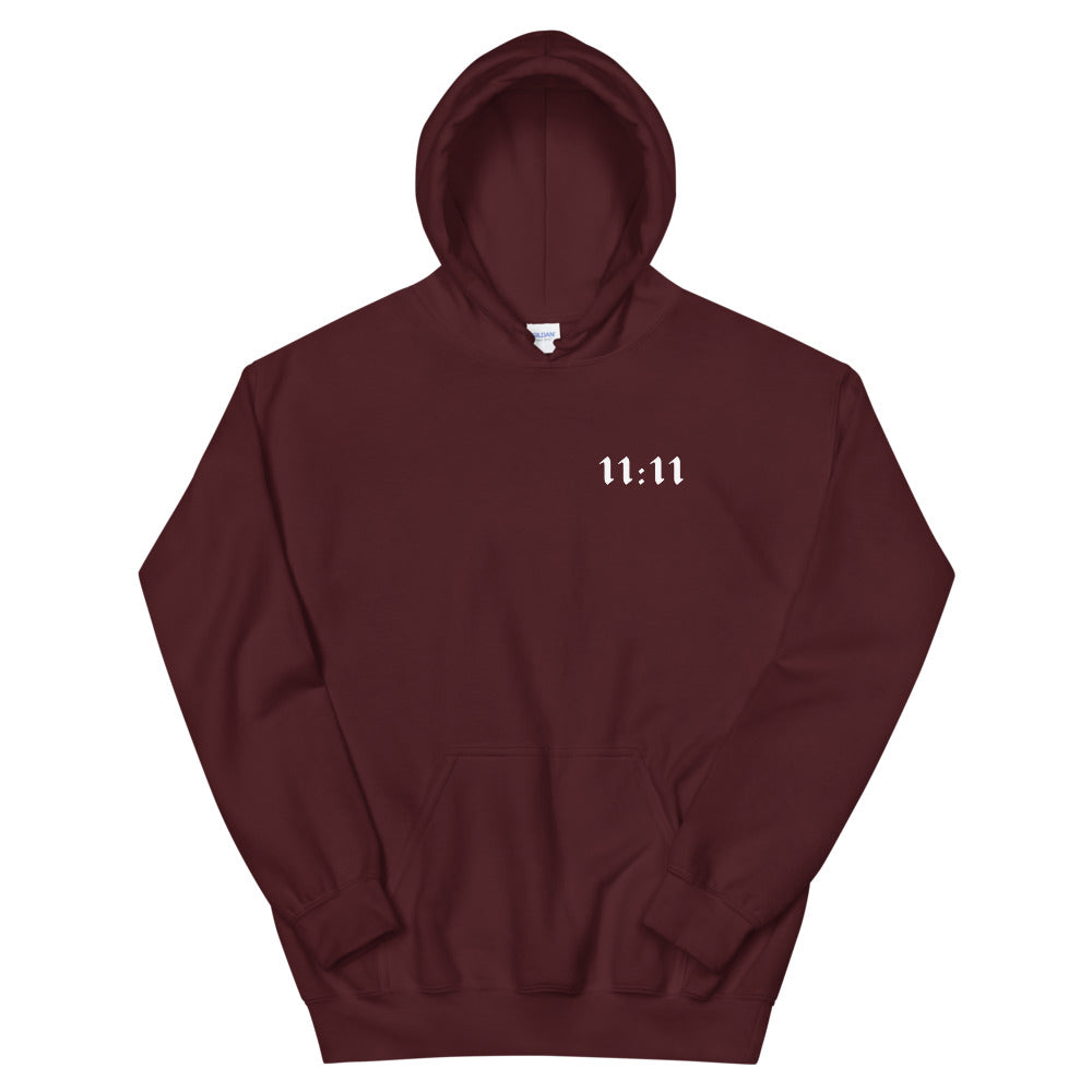 11:11 Angel Hoodie - Maroon (Front+Back Design) *Ships separately