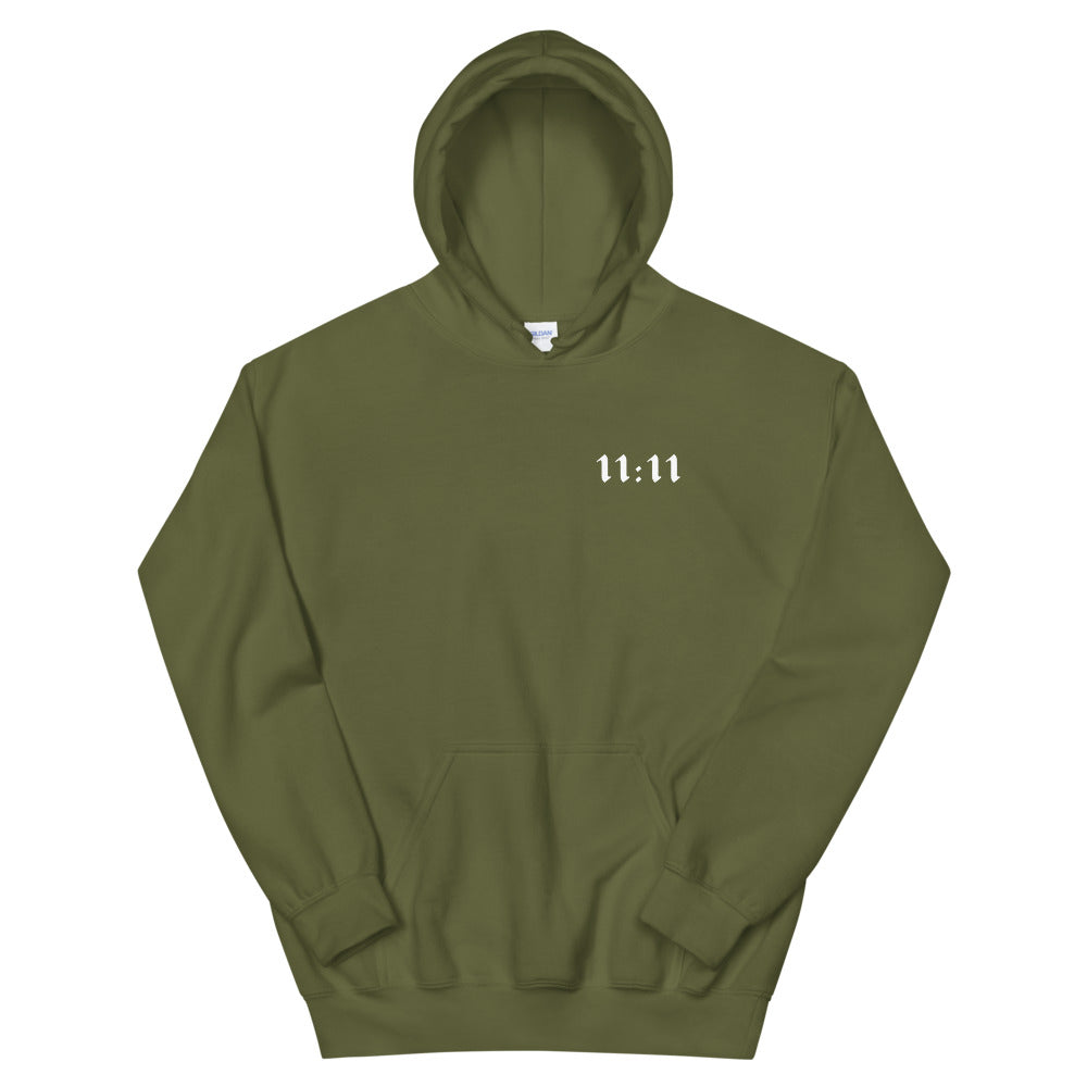 11:11 Angel Hoodie - Olive (Front+Back Design) *Ships separately