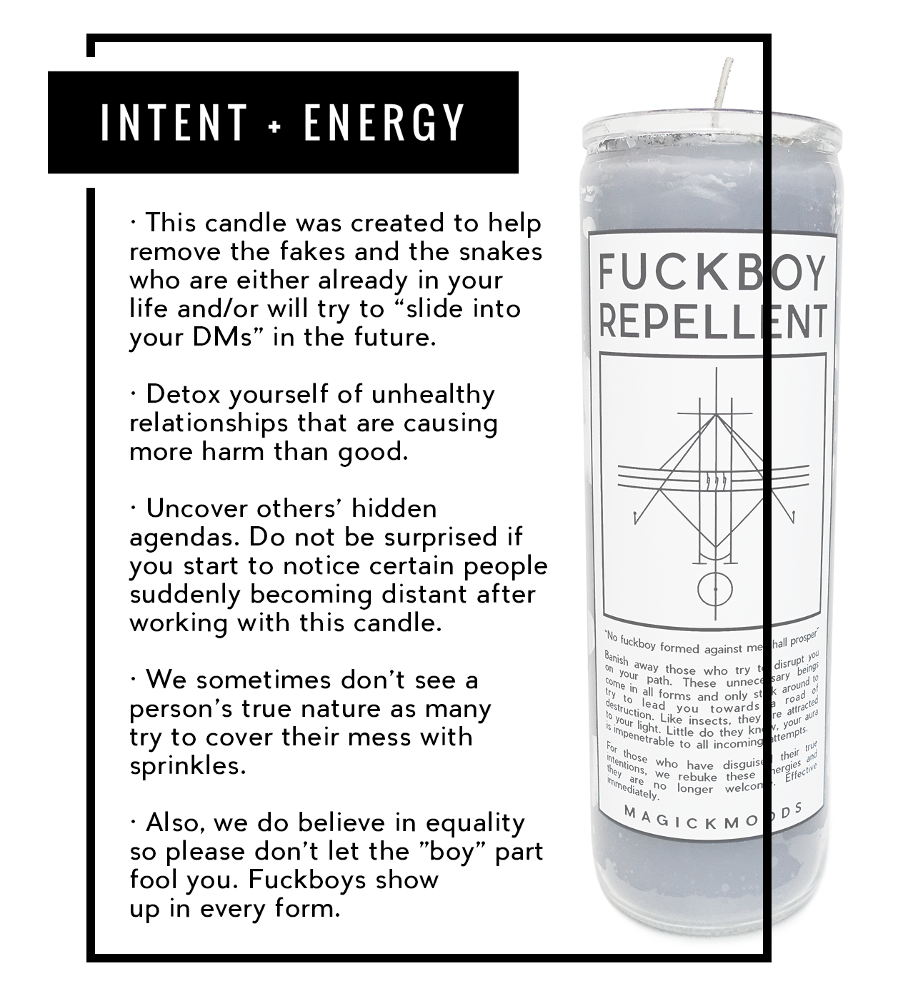 Fuckboy Repellent 7-Day Meditation Candle - PREORDER - Ships by July 28th, 2023