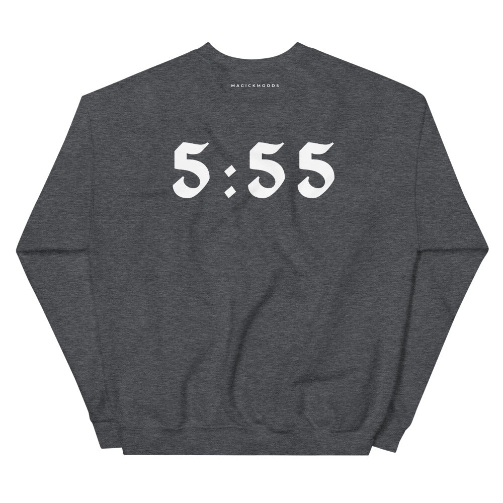 5:55 Angel Sweatshirt - Dark Heather Grey (Front+Back Design) *Ships Separately