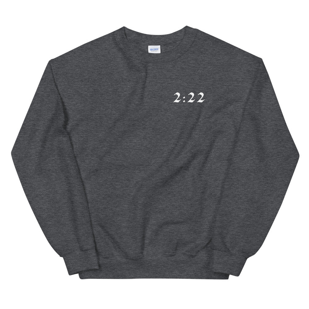 2:22 Angel Sweatshirt - Dark Heather Grey (Front+Back Design) *Ships separately