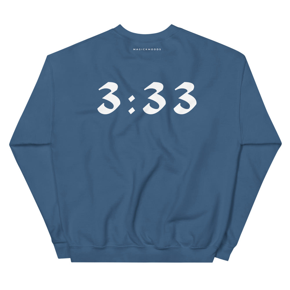 3:33 Angel Sweatshirt - Steel Blue (Front+Back Design) *Ships Separately