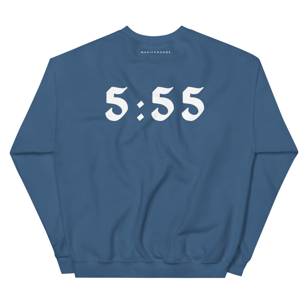 5:55 Angel Sweatshirt - Steel Blue (Front+Back Design) *Ships Separately