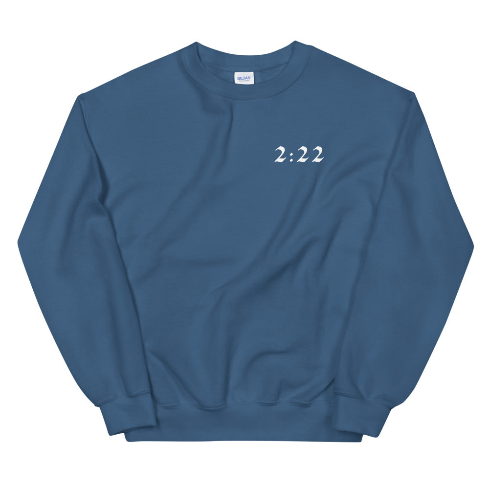 2:22 Angel Sweatshirt - Steel Blue (Front+Back Design) *Ships separately